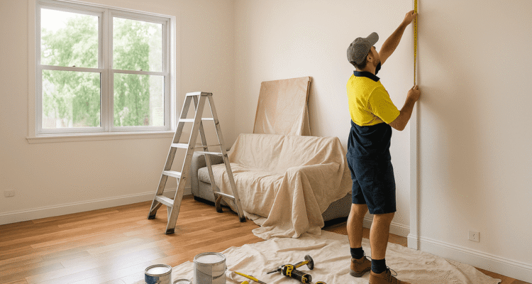 Interior renovation services in an Australian home mid-upgrade.