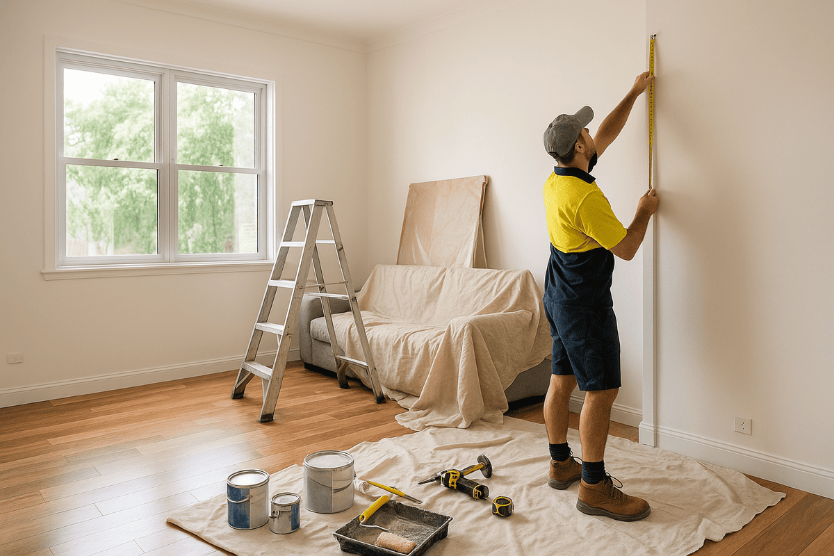 Interior renovation services in an Australian home mid-upgrade.