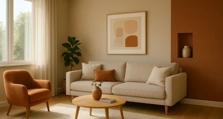 Warm and modern Australian living room showcasing the best interior design colours for 2025.